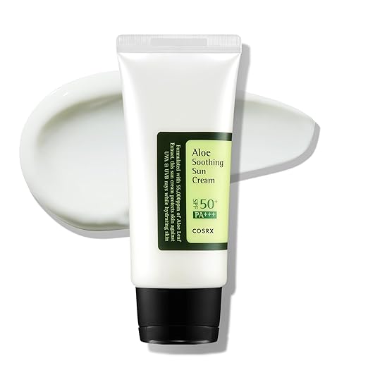 COSRX Aloe Soothing Sun Cream LSF 50, Feuchtigkeitsspendende Sonnencreme mit Aloe Vera, für alle Hauttypen, Gesicht & Körper, Korean Skincare