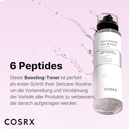 COSRX 6X Peptide Collagen Booster Toner Serum 150mL/5.07 Fl.Oz, Hauterneuerndes Booster-Serum, Niacinamid & Hyaluronsäure für alle Hauttypen, Korean Skincare, Parabenfrei