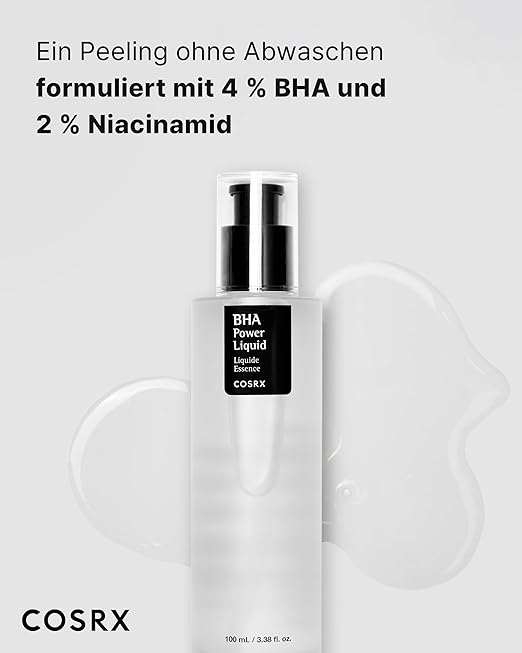 COSRX BHA 4% Blackhead Power Liquid | Peeling Toner gegen unreine Haut | Anti Mitesser & Anti Pickel Gesichtswasser mit 2% Niacinamid | für alle Hauttypen | Vegan, tierversuchsfrei | Korean Skincare