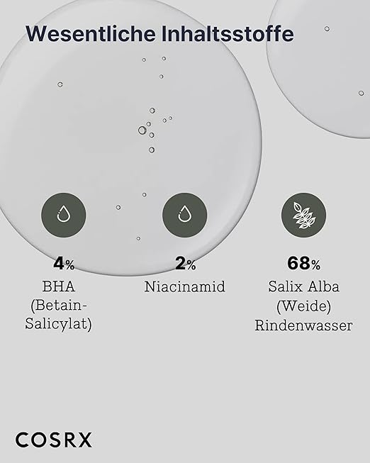 COSRX BHA 4% Blackhead Power Liquid | Peeling Toner gegen unreine Haut | Anti Mitesser & Anti Pickel Gesichtswasser mit 2% Niacinamid | für alle Hauttypen | Vegan, tierversuchsfrei | Korean Skincare
