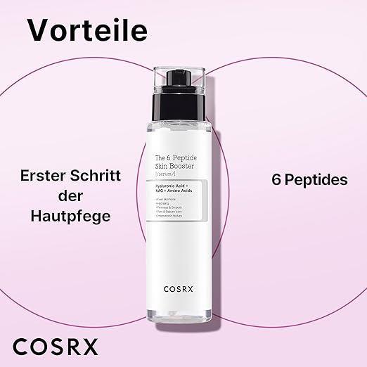 COSRX 6X Peptide Collagen Booster Toner Serum 150mL/5.07 Fl.Oz, Hauterneuerndes Booster-Serum, Niacinamid & Hyaluronsäure für alle Hauttypen, Korean Skincare, Parabenfrei