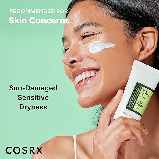 COSRX Aloe Soothing Sun Cream LSF 50, Feuchtigkeitsspendende Sonnencreme mit Aloe Vera, für alle Hauttypen, Gesicht & Körper, Korean Skincare