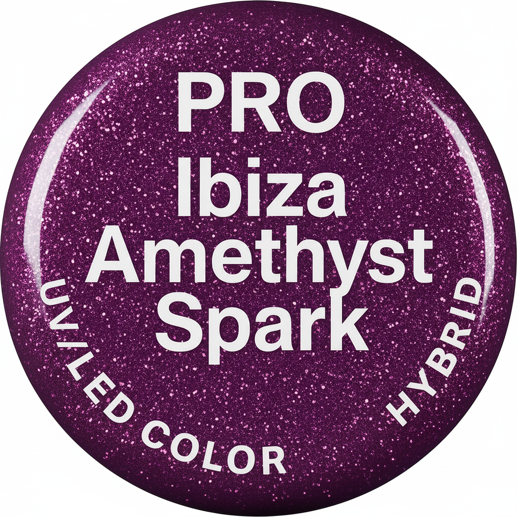 HEMA Free Pro Gel Nail Polish – Hypoallergenic & TPO Free UV LED Soak Off Gel | Long-Lasting Salon Quality, Clean Beauty, Non-Toxic & Damage Free | (Ibiza Amethyst Spark Glitter)