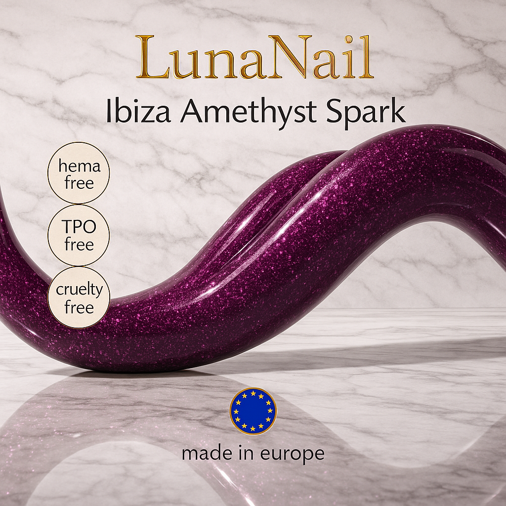 HEMA Free Pro Gel Nail Polish – Hypoallergenic & TPO Free UV LED Soak Off Gel | Long-Lasting Salon Quality, Clean Beauty, Non-Toxic & Damage Free | (Ibiza Amethyst Spark Glitter)