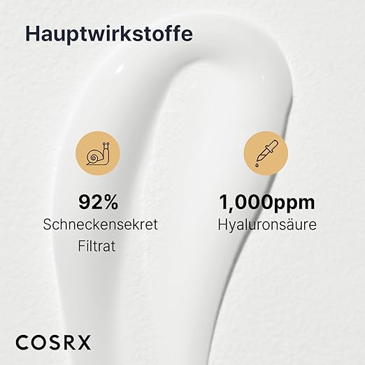 COSRX Advanced Snail 92% All in One Cream | Schneckenschleim Creme mit Hyaluron | Anti Pickel Anti Falten Gesichtscreme | für trockene und empfindliche Haut | Korean Skincare